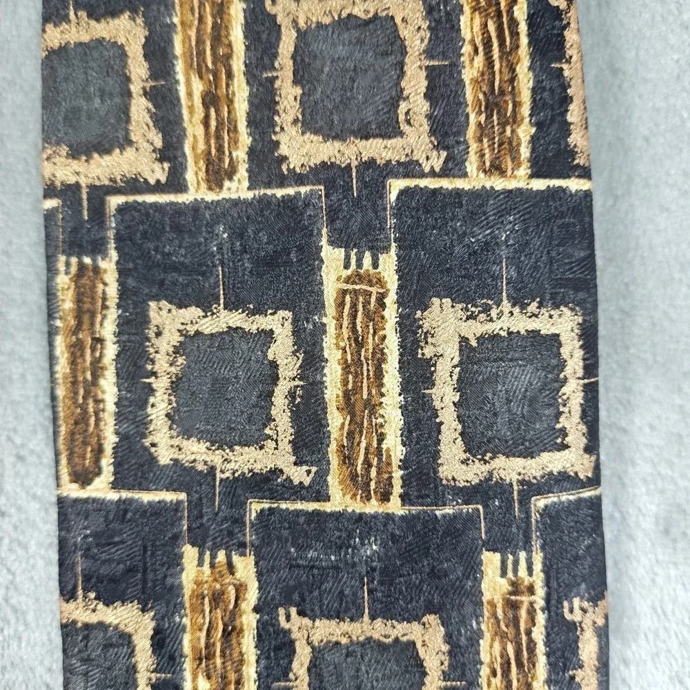 Vintage Ermenegildo Zegna Tie Mens Abstract Geometric Silk Made In‎ Italy